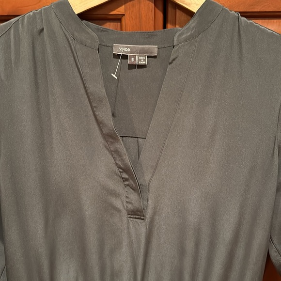 Vince 100% Silk Drawstring Dress size 6 - Picture 5 of 12